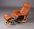 Stressless. Lænestol samt skammel, brunt skind 2
