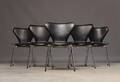 Arne Jacobsen. Sæt på 6 stole syveren, model 3107 6
