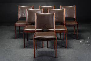 Johannes Andersen. Sæt på seks stole af palisander 6  Denne vare er sat til omsalg under nyt varenummer 4906793