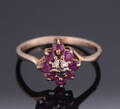 Rubin og diamantring