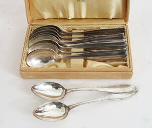 Kaffeskedar 10st, silver, modell Birgitta