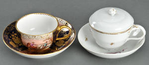Et par kopper, Meissen samt en lågkop 17- og 1800-tallet 2