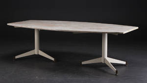 Spisebord, marmor og metal