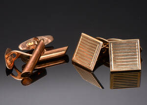 To par manchetknapper af 14 kt guld 4