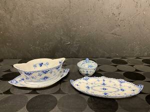 Royal Copenhagen 3 Delar Musselmalet Kunglig Dansk