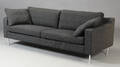 Tre-pers sofa, gråt uld