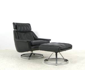 Leder Lounge Sessel der 1960er Jahre  Ottomane 2