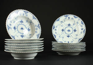 Royal Copenhagen, musselmalet serverings service, helblonde 14