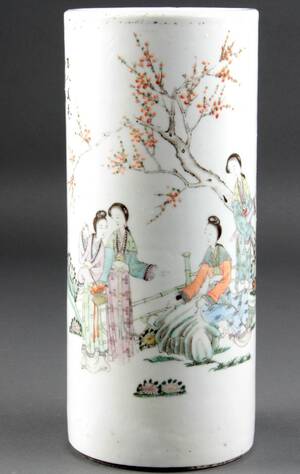 Vase  lampefod af porcelæn, Kina 1900-tallet 