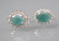 Par smaragd- og diamant ørestikkere 2