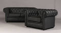 To-pers. chesterfield sofa samt hvilestol 2