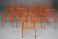 12 stk. Stole. Pulverlakeret Orange,  12