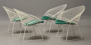 Harry Bertoia. Sæt på fire Vintage Diamond Lounge chairs lænestole 4 