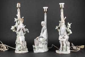 Lladro, tre lamper af porcelæn 3