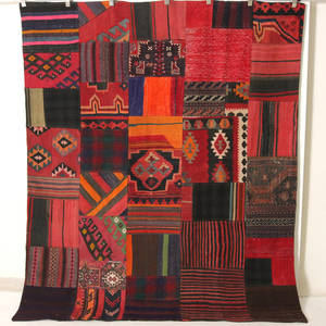 Persisk Patchwork kelim, 253x215 cm.