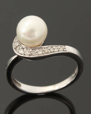 Ring, 14 kt hvidguld