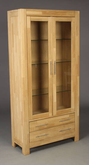 Vitrineskab model Firenze, massivt egetræ