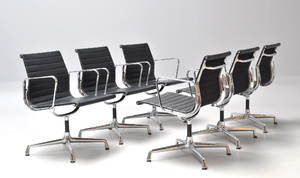 Charles Eames. Sæt på seks armstole, model EA-108