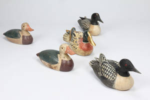 Lokkeænder i bemalet træ. 1900 talet 5