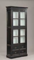 Vitrineskab, sort antikbemaling.