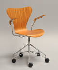 Arne Jacobsen 1902 - 1971. Kontorstol med armlæn, model 3217, valnød