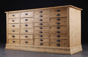 Købmandsdisk af fyrretræ, 1900-tallet