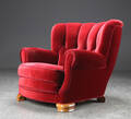 Lænestol, velour, 1940erne