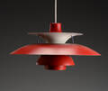 Poul Henningsen. PH5 pendel, rødlakeret. 