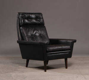 Dansk møbelproducent lænestol sort læder