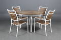 Daneline Havemøbler. Rundt havebord samt fire armstole, artwood  5