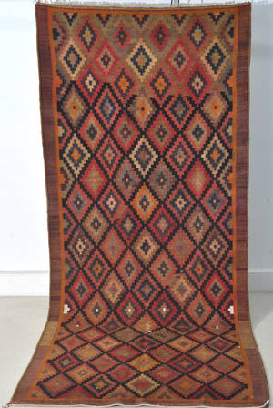 Persisk Nomadkelim, 330 x 138 cm.