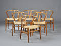 Hans J. Wegner. Sæt på seks Y-stole model CH-24. 6