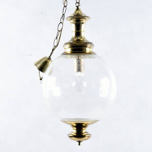 TAKLAMPA, glas och mässing, 1900-talets andra hälft.