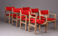 Hans. J. Wegner. Syv armstole, egetræ 7