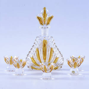 LIKÖRSET, 6 delar, kristall, 1900-tal.