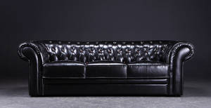 3-pers. Chesterfield sofa, sort