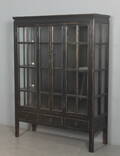 Vitrineskab, sort antikbemaling 