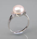 Perle- og diamantring