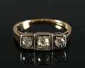Vintage ring med diamanter, 14 kt. guld
