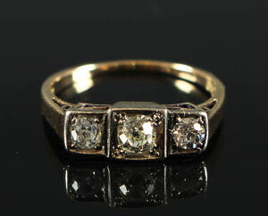 Vintage ring med diamanter, 14 kt. guld