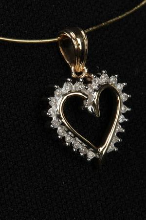 Hjertevedhæng med diamanter - ca. 0.30 ct.