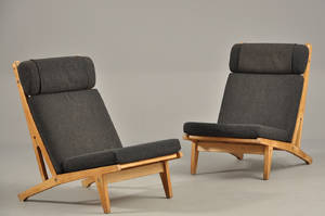 Hans J. Wegner Par hvilestole  Modulsofa, model GE-375 i eg 2