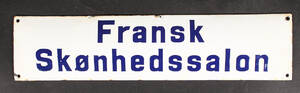 Emaljeskilt. Fransk Skønhedssalon