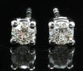 Earrings in 14k set with brilliant cut diamonds 0.42ct This lot has been put up for resale under the new lot no. 4485469