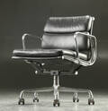 Charles Eames. Soft Pad kontorstol, Model EA-217, sort læder