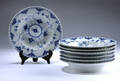 Royal Copenhagen. Musselmalet Helblonde syv dybe dessertallerkener af porcelæn, nr. 11079. 7