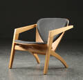 Hans. J. Wegner. Butterfly lænestol, sort skind. Model GE-460 