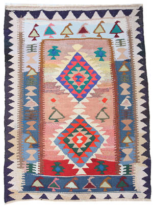 Persisk Kermanshah nomade-kelim, 192x140 cm.