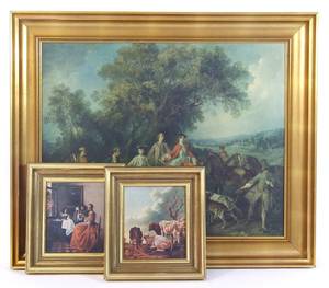 Drei Bilderrahmen mit goldfarbenen Leisten 3