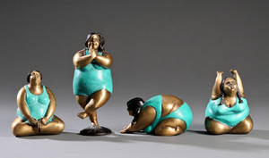 Gymnastikkvinder af bemalet bronze 4